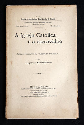 Capa do livro "A Igreja Católica e a Escravidão"