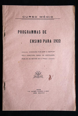 Capa do livro "Programmas de Ensino para 1922 - Curso Médio".