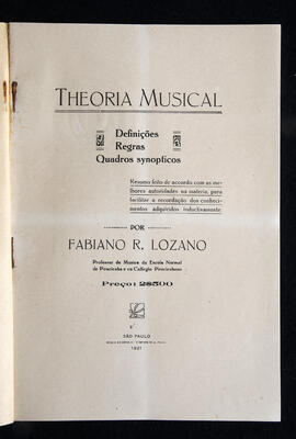 Abertura do livro "Theoria Musical".
