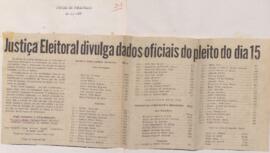 Jornal de Piracicaba “Justiça Eleitoral divulga dados oficiais do pleito do dia 15”