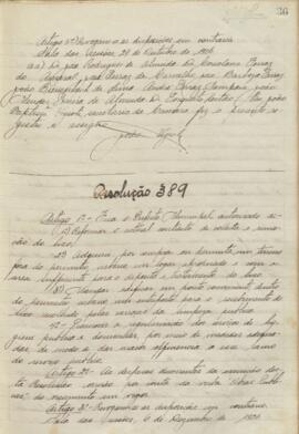 Resolução que autoriza o prefeito a reformar o atual contrato de coleta e remoção de lixo. Resolução n° 389