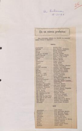 A Tribuna “Eis os novos Prefeitos”