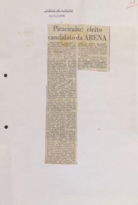 Diário de São Paulo “Piracicaba: eleito candidato da ARENA”