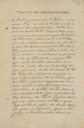 Termo de Declarações – Cornelia de Oliveira