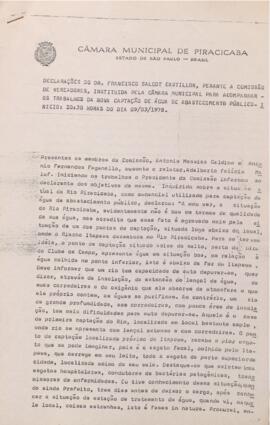 Declarações – Captação de Água