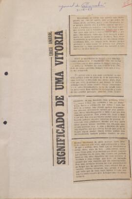 Jornal de Piracicaba  “Significado de uma Vitória”